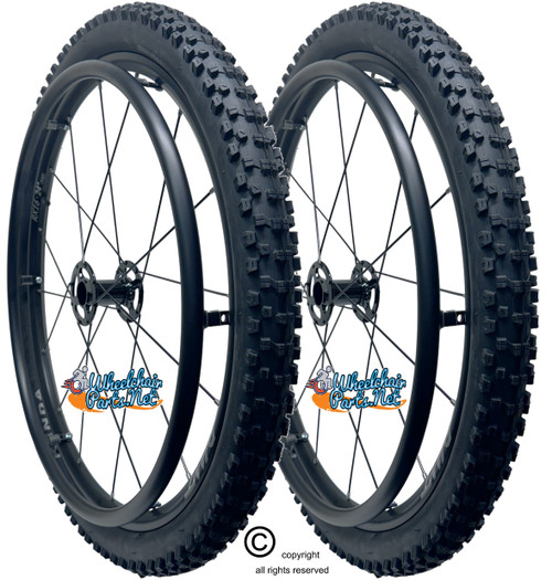 24" x 2" (540) 16 Spoke Wheel & Kenda Nevegal Tire - Set of 2